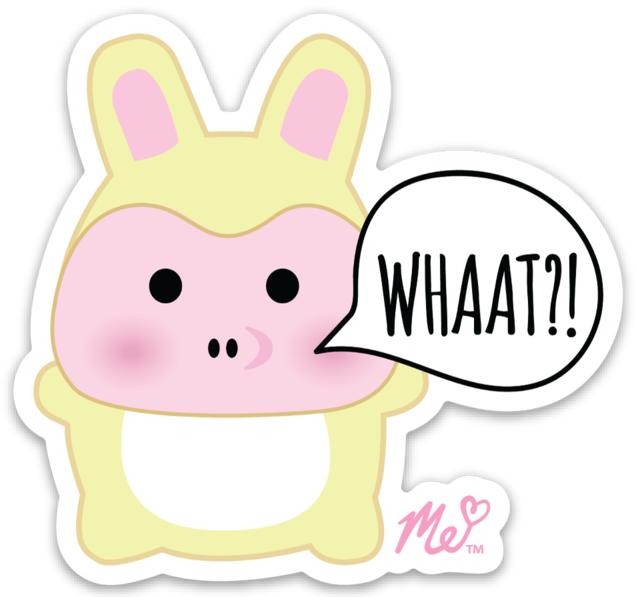 WHAAT?! Pig Die Cut Sticker(Decal)