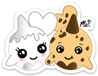 Milk and Cookies Narwals Die Cut Stickers (Decal)