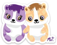 Peanut Butter and Jelly Hamsters Die Cut Sticker (decal)